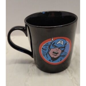 Marvel Captain America Coffee Cup Mug Black Marvel Comics EXCELLENT CONDITION